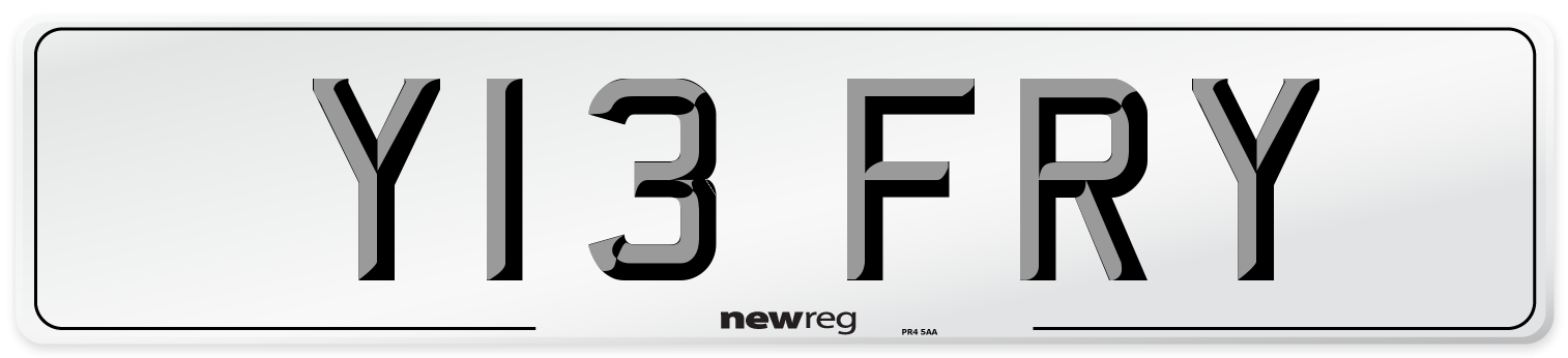 Y13 FRY Number Plate from New Reg